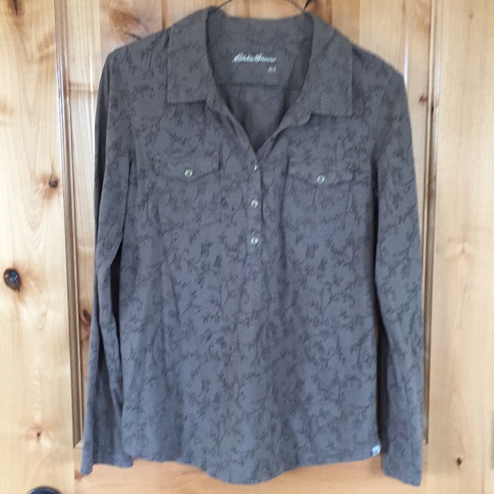 Women’s grey burnout Eddie Bauer long sleeve shirt